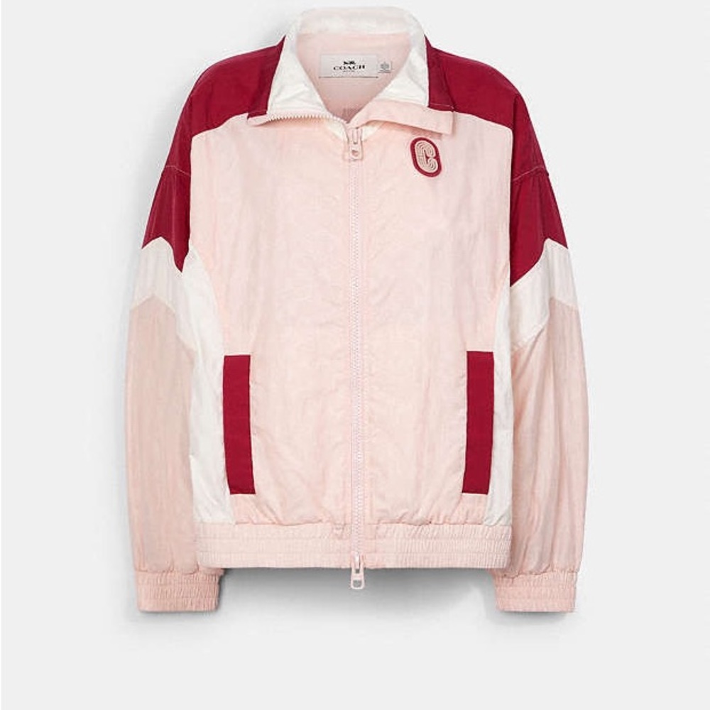 COACH‎ Colorblock Signature Track Jacket - Crystal Pink Multi